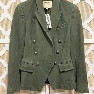 L'AGENCE KENZIE  VELVET BLAZER OLIVE / SAGE SMALL PETITE